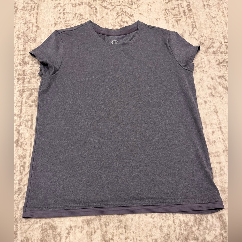 Athleta Girl Purple/Gray Short Sleeve Tee